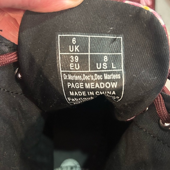 Dr. Martens Maroon with Pink Floral Boots Size 8 - Picture 7 of 7